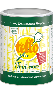 tellofix "Klare Delikatess-Suppe Frei von" in der Dose 650g