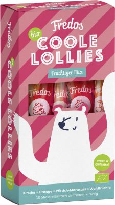 Bio Wassereis Coole Lollies fruchtiger Mix 10 Sticks 30ml