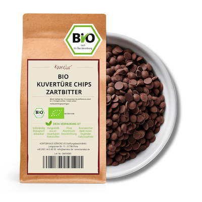 Zartbitter Bio Kuvertüre Chips von Kamelur